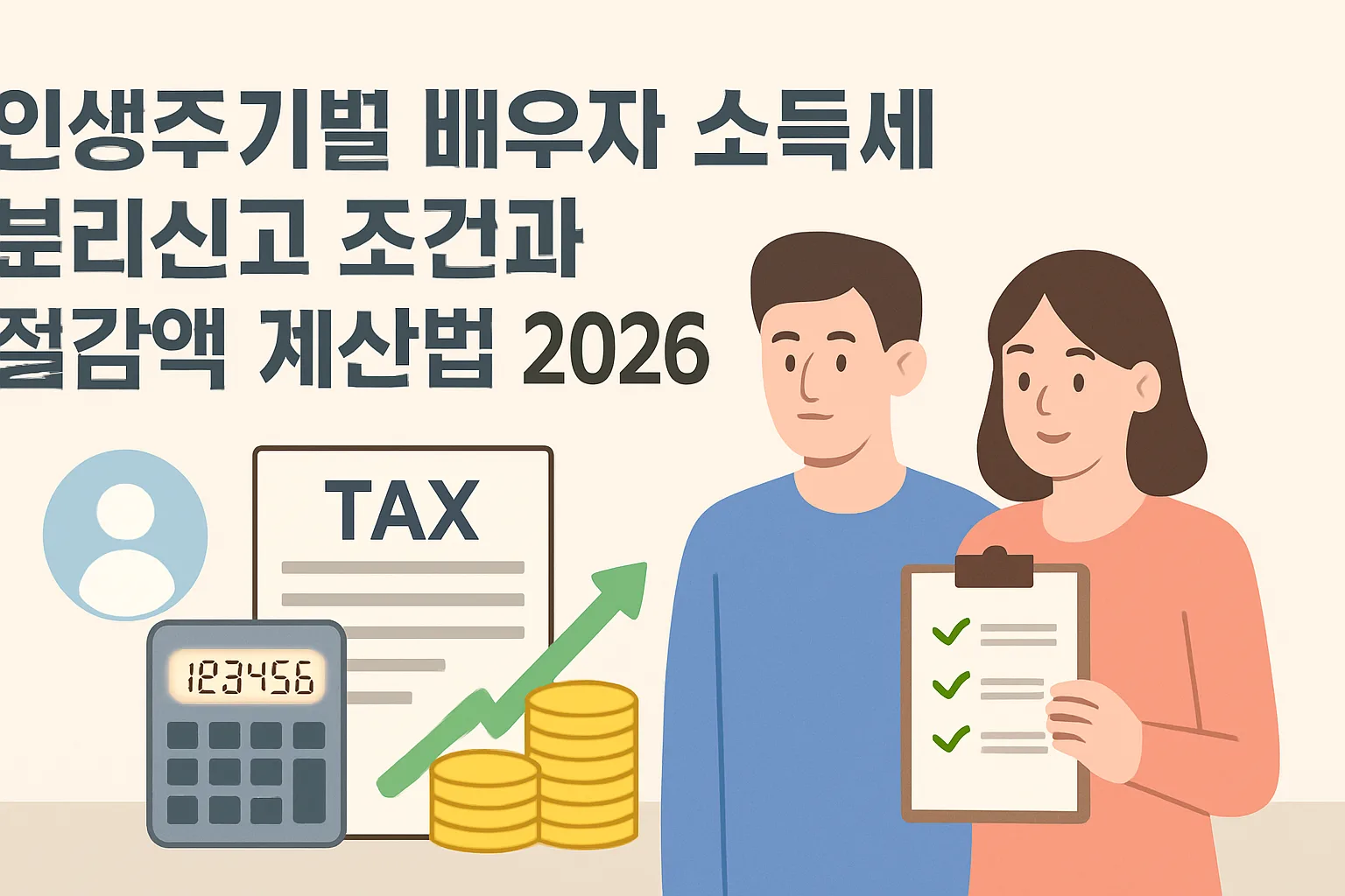 인생주기별 배우자 소득세 분리신고 조건과 절감액 계산법 2026