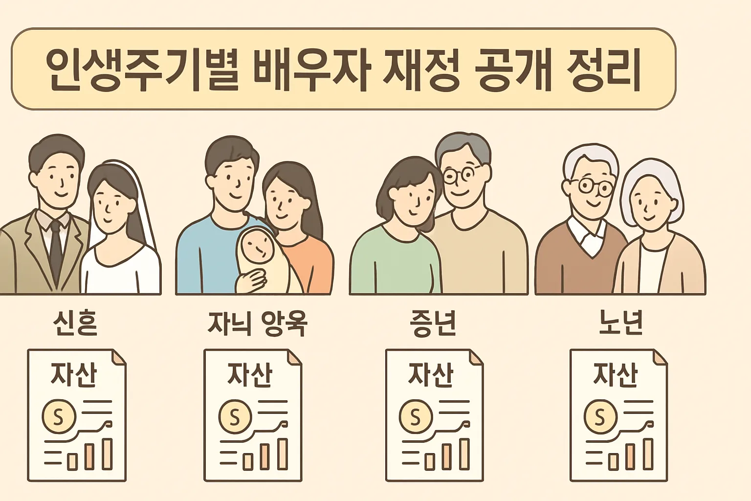 인생주기별 배우자 재정 공개 정리