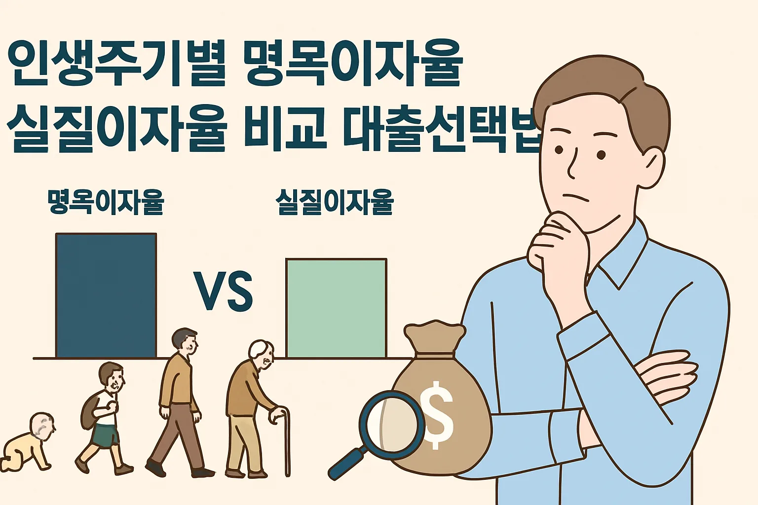 인생주기별 명목이자율 실질이자율 비교 대출선택법