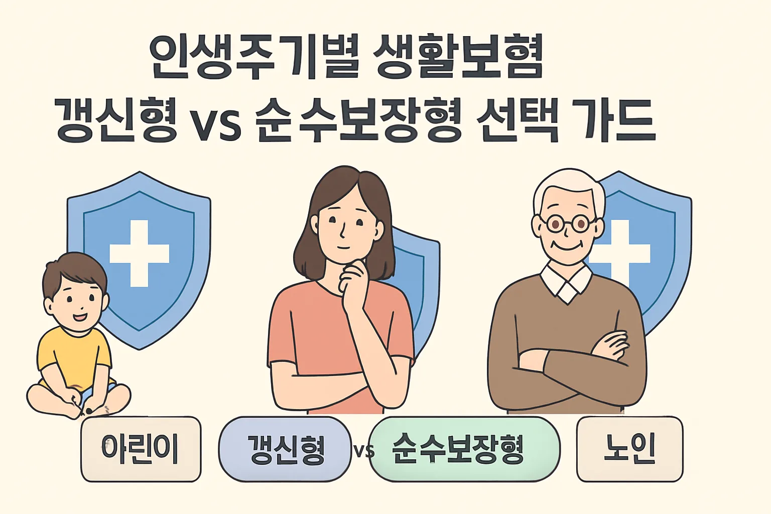 인생주기별 생활보험 갱신형 vs 순수보장형 선택 가이드