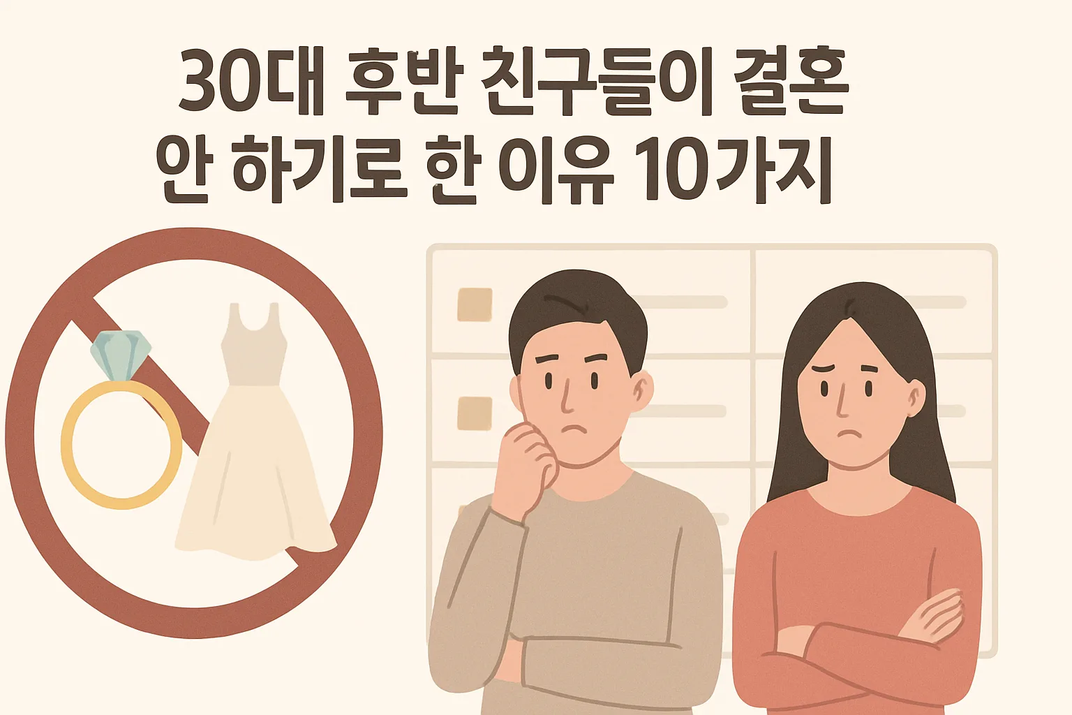 30대 후반 친구들이 결혼 안 하기로 한 이유 10가지